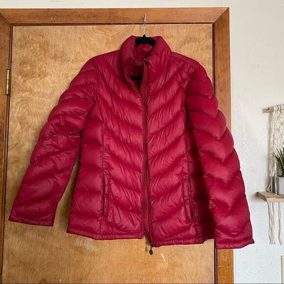 🍄 Calvin Klein Packable Lightweight Red Puffer Coat - Picture 4 of 8